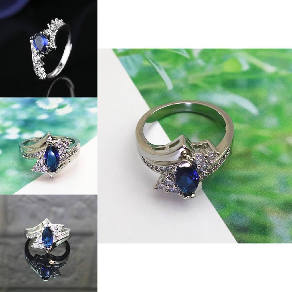 Stunning Blue Geometric Ring Crafted With Copper For Elegant Fashion Statement