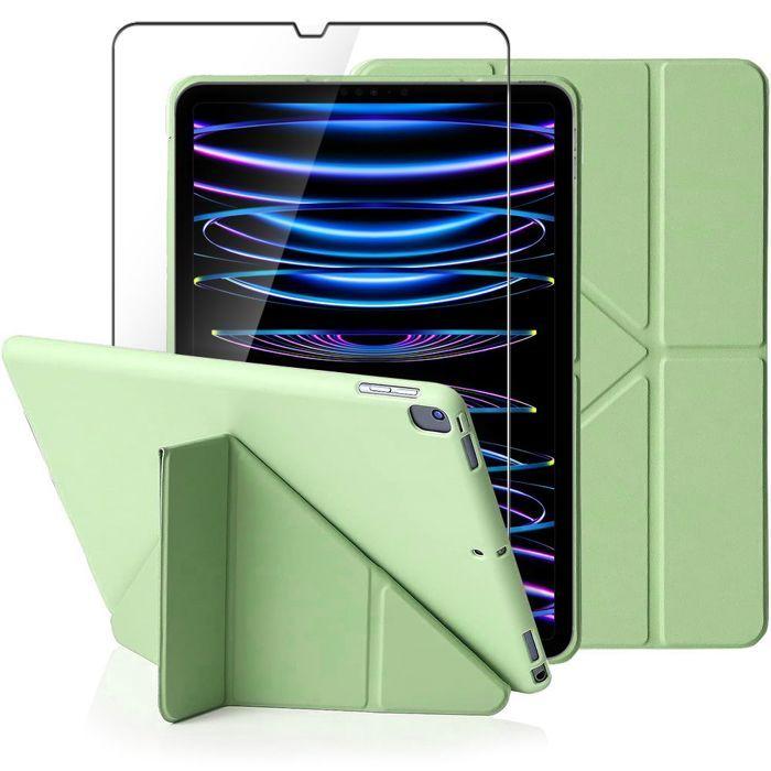 Coque + Verre Trempé - Noname - iPad Pro 11 Pouces - Protection Intégrale - Support Réglable - Vert