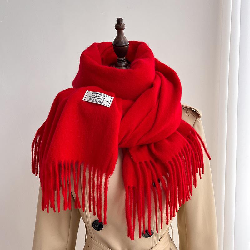 Scarf women's winter new autumn white thickened 111 pure shawl dual-purpose men's knitted warm scarf