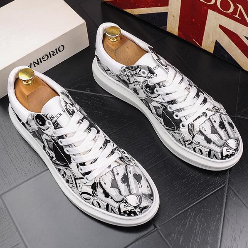 

Fashion New fashion men s casual shoes Thick sole graffiti breathable shoes men s luxury driving shoes tenis masculino b4 38