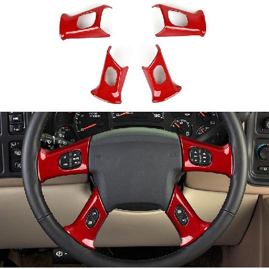 4PCS Car Trim Cover Carbon Style ABS Decal Sticker Compatible With Chevy Silverado Suburban Tahoe Avalanche Express GMC Sierra Yukon Savana 2003-2006