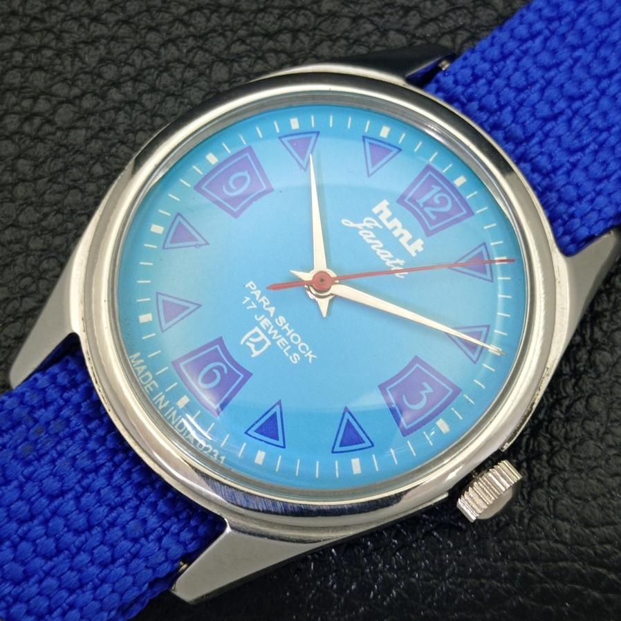 HAND-WINDING HMT JANATA INDIAN MENS SKY BLUE DIAL WATCH a600238-5 N103-a600238