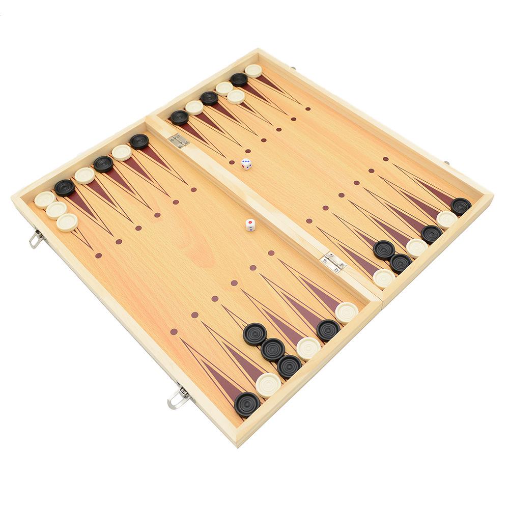 3-in-1 Foldable Wooden Chess, Checkers & Magnetic Game Set