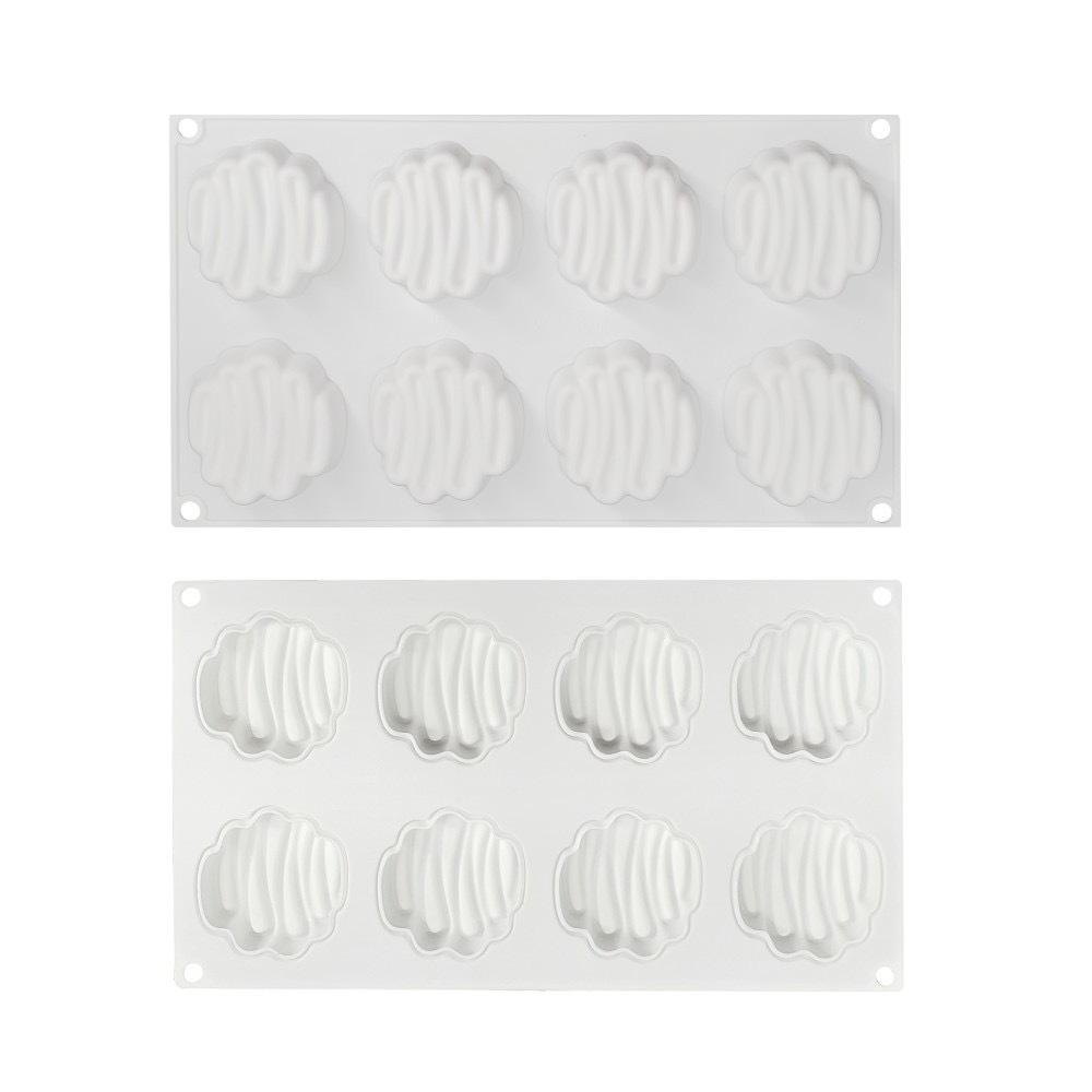 8-Cavity Round Colorful Tower Silicone Mold - French Mousse Cake Dessert Baking Decoration Tool