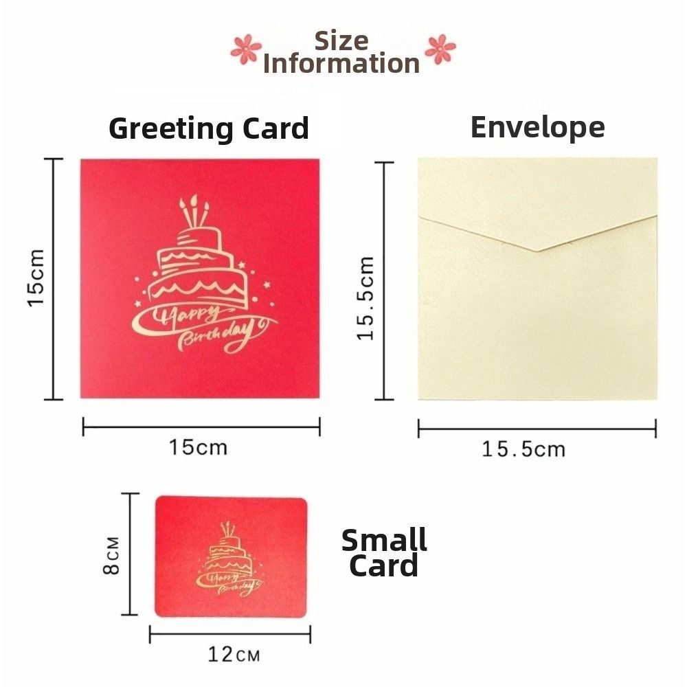 Pop Up Cake Happy Birthday Cake Card With Envelope Best Wishes Musical Light Greeting Card Greeting Invitation Cards