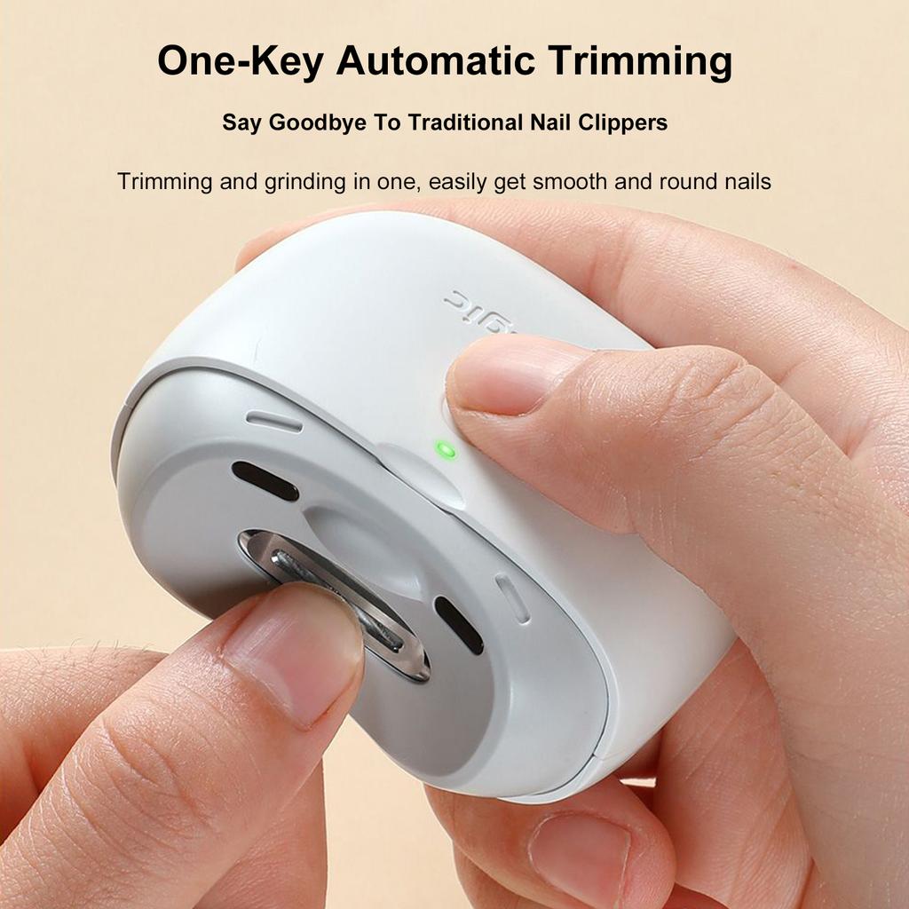 Electric Nail Clippers Automatic Fingernail Trimmer with Light Fingernail Cutter and File 2In1