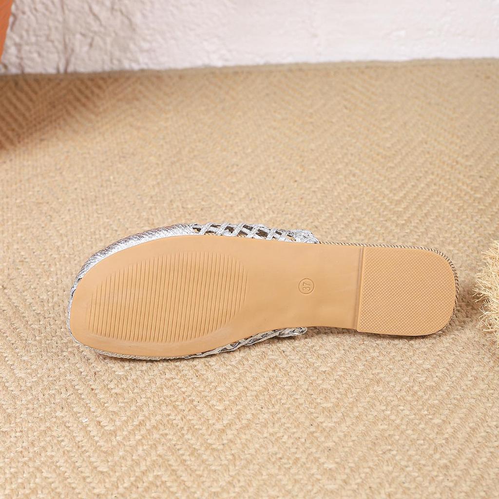 Summer Floral Slip-on Soft Sole Slippers: Stylish Outdoor Half Slippers with Flat Bottom