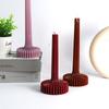 DIY Aesthetic Ribbed Pillar Candle Mold for Making Wedding Tall Striped Taper Soy Wax Sculptural Column Acrylic Plastic Mould