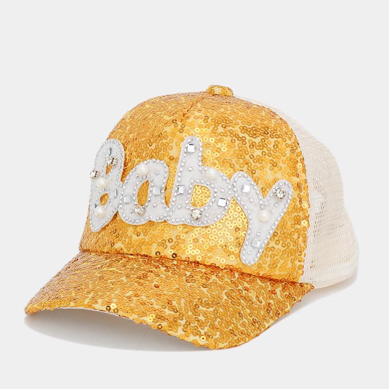 Kids  Korean Style Letter Sequin Baseball Cap