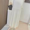 Women's Summer White Knitted V-Neck Suspender Dress - Slim, Sexy, Pure Desire Style