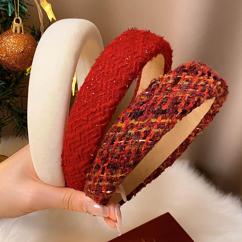 Hochwertiges rotes Neujahrs-Haarband für Damen, Retro-Haarspange, Weihnachts-Haarband Haarschmuck