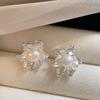 Elegante S925 Silber Kamelien Perlen Ohrstecker für Damen