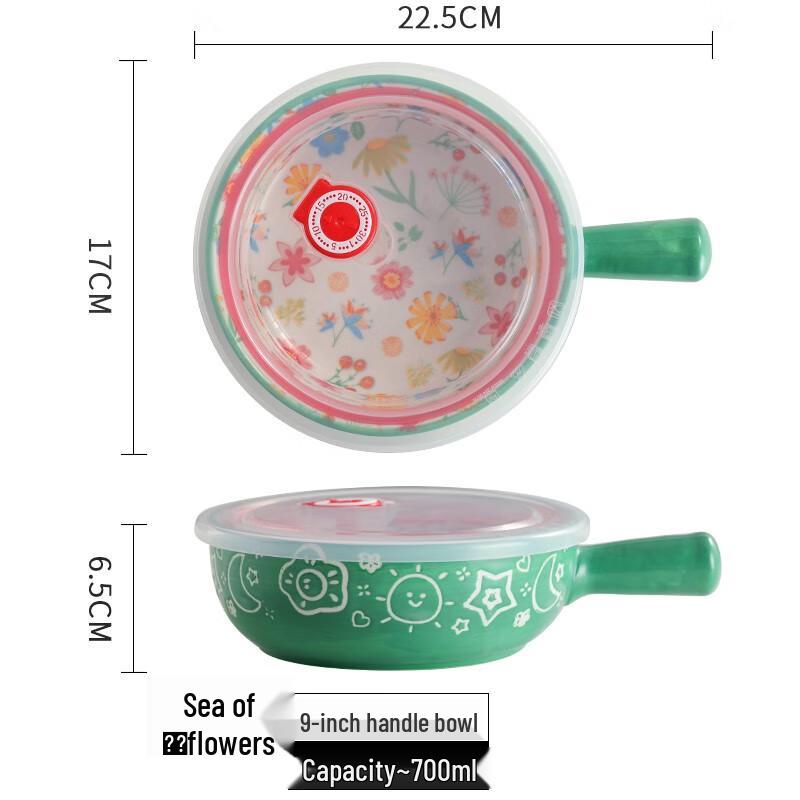 Cartoon Ceramic Handle Bowl