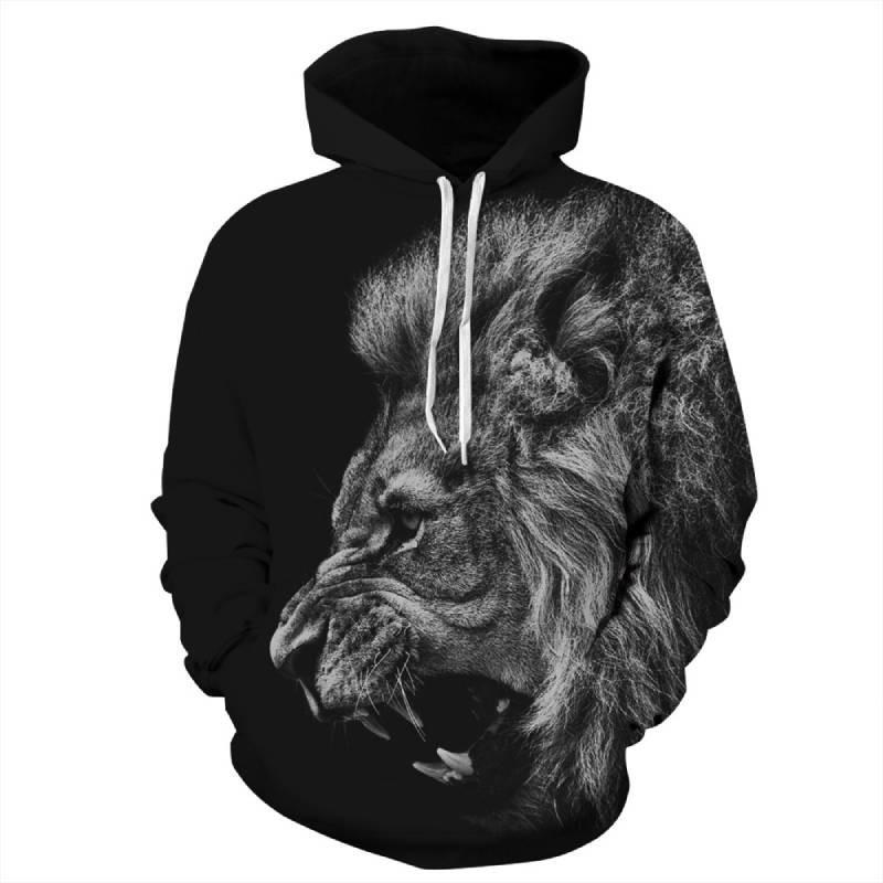 Vibrant Skull Print Digital Pullover Hoodie For Men Comfortable Loose Fit