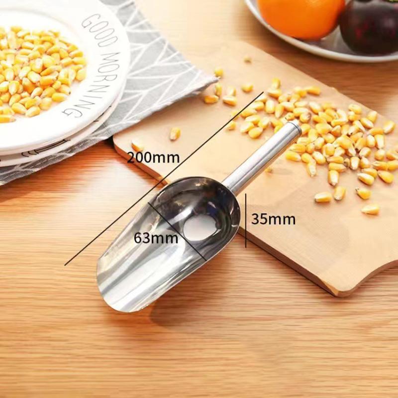 Tierfutterschaufel Edelstahl Hundefutterschaufel Katze Trockenfutter Schaufel Großes Fassungsvermögen Verdickung Hundefutter Schaufel Löffel Eisschaufel