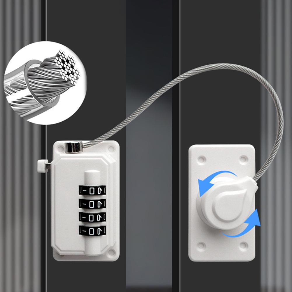 Passwortsperre mit Edelstahlseil für Kühlschrankschubladensicherheit und Aktenschrank-Schlossfenster mit festem Begrenzer