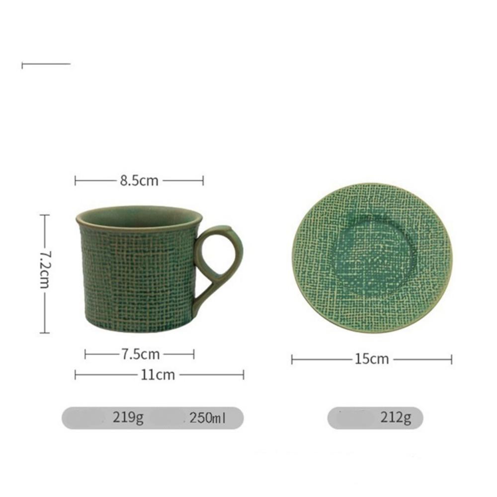 Ceramic Tea Cup and Saucer  Coffee Cups Pottery Mug for Cappuccino, Latte, Espresso & Americano Japanese Style