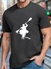 Kayaker Silhouette Graphic Tee Men Casual Short Sleeve Cotton Print TShirt Outdoor Enthusiast