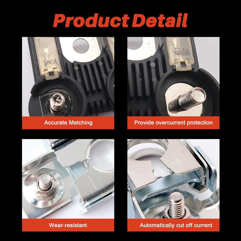 AL3Z-14526-AA BT4Z-14450-AA BT4Z-14450-BA Combo Pack - Battery Fuse And Positive & Negative Battery Terminal Clamps Compatible With Ford F-150 2011