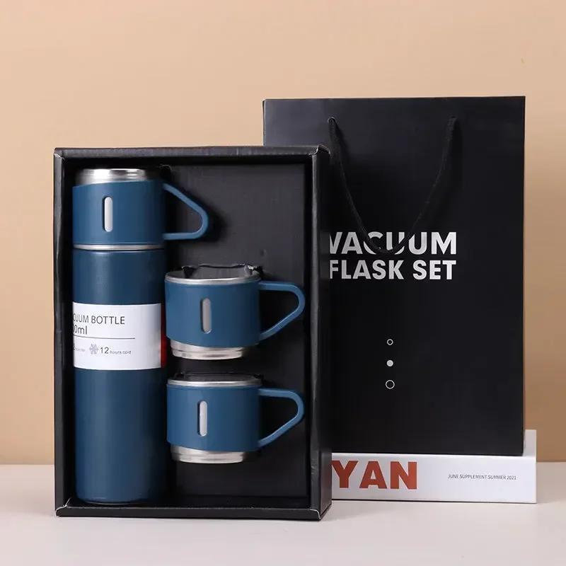 500ML 304 Stainless Steel Vacuum Insulated Bottle Gift Set Coffee Mug Business Style Insulated Water Bottle for Tea Coffee Drink