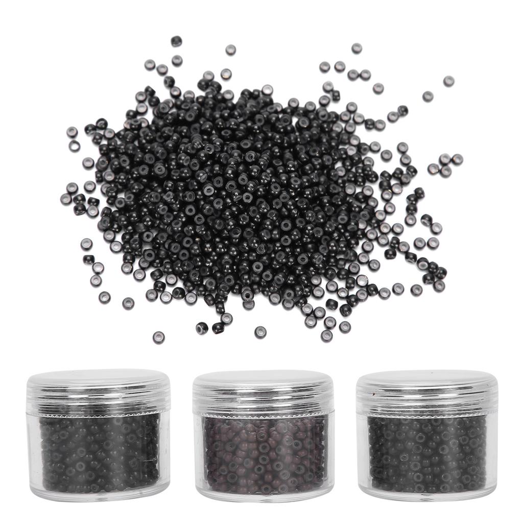 3 Flaschen 3,0 mm Silikon-Mikroglieder, Ringe, Perlen, kleines, komfortables Haarverlängerungswerkzeug (1#/3#/5#)