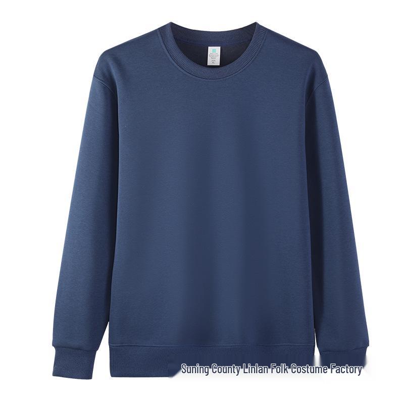 Unisex 420G Extra Thick Hua Cotton Silver Fox Fleece Crew Neck Sweatshirt - Warm Base Layer Top for Autumn and Winter