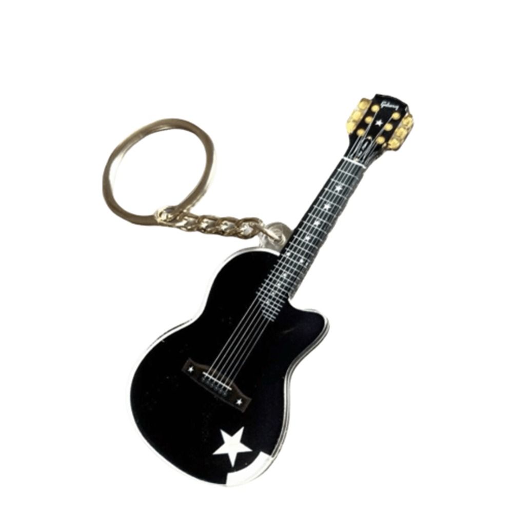 Vintage Style Wooden Guitar Charm Lightweight Acrylic Guitar Pendant Purses