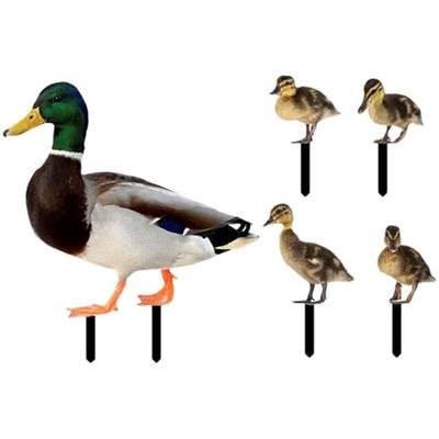 5 Stück Tier Gartenstecker, Lebensechte Stabile Hof Entenstecker Deko Hofkunst Garten Außendekorationen