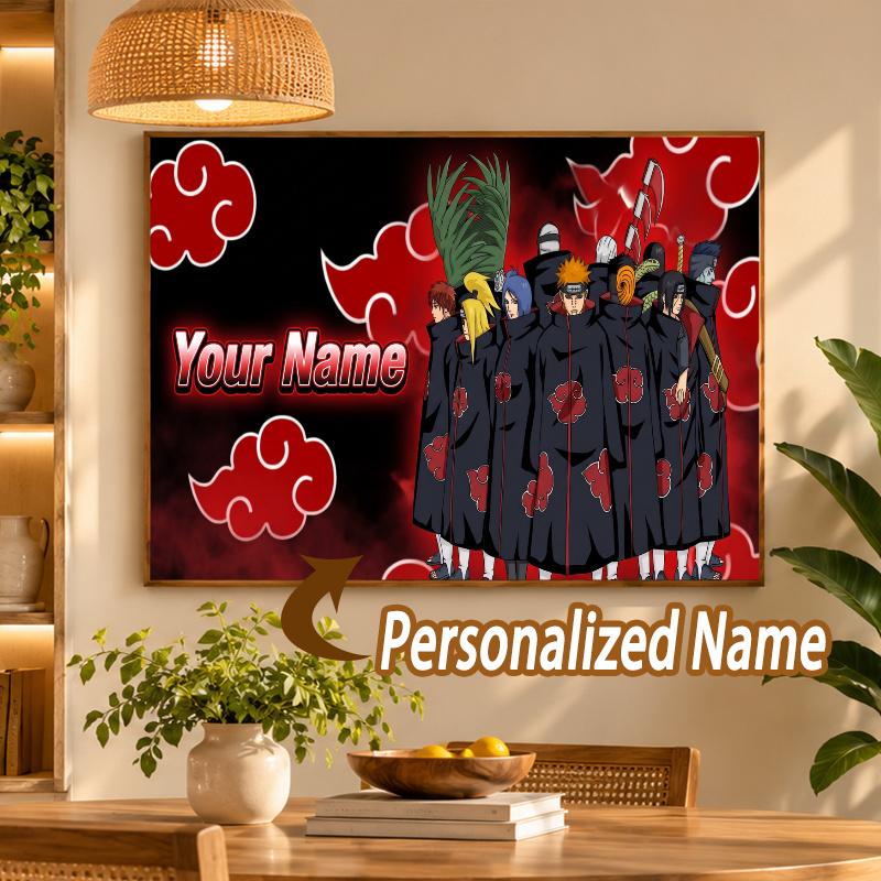 Akatsuki Naruto Custom Name Diamond Painting Personalized 5D Full Drill DIY Diamond Art Home Decor