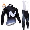 Winter Thermal Cycling Jersey Bib Pants Set Men Women Long Sleeve Fleece Warm Mountain Bike Outfit