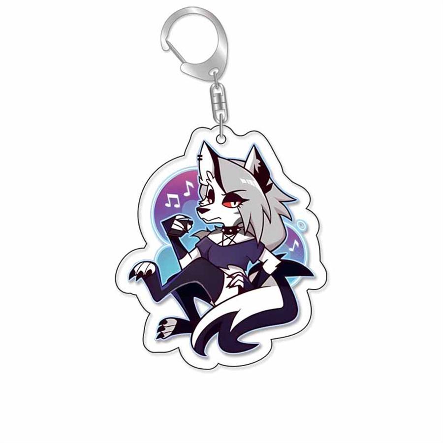 Аниме акриловый брелок Вагги Аластор милый Y2K мультяшный кулон для сумок и брелоков розовый