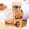 Charming Cats Themed Miniature Wood Stamps Adorable Cats Shape Stamp For Handmade Journal Card And Artistic Decorations