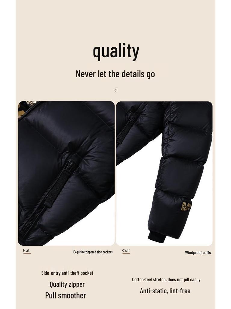 Black Gold Women's Long Goose Down Jacket 2025: Thick Winter Coat, Over-Knee, Unisex Couple Style.