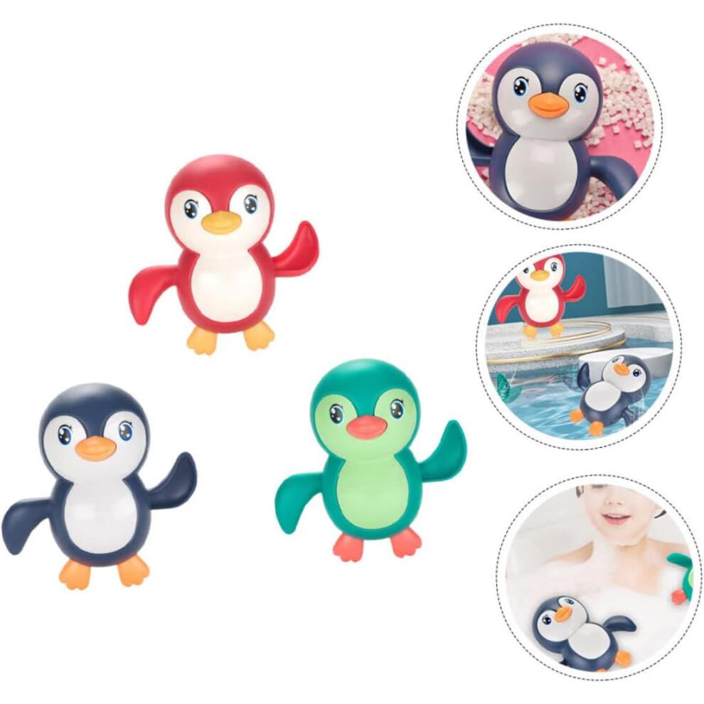 3pcs Bath Toys Wind Up Swimming Penguin Battery Floating Fun for Kids and Toddlers