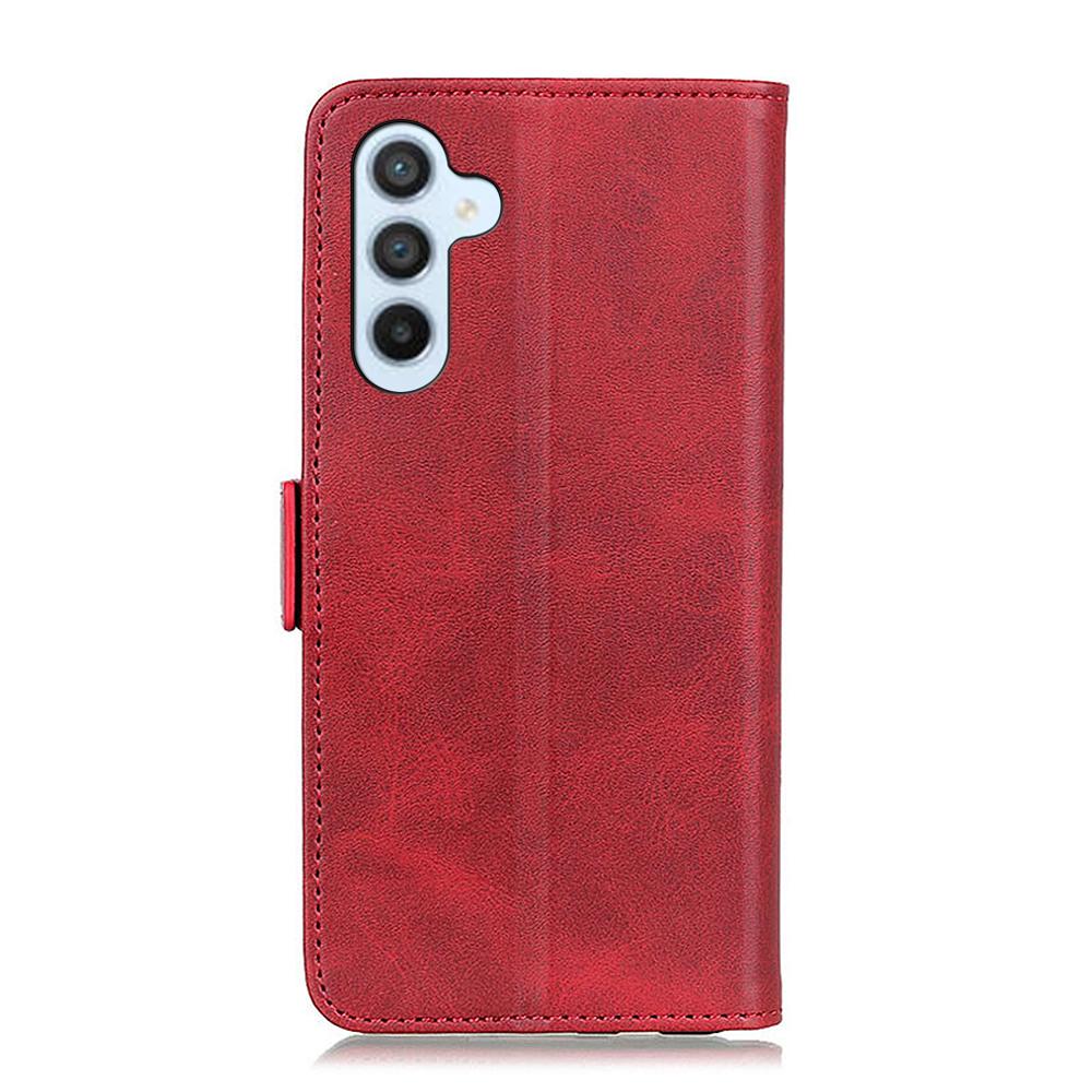 For Samsung Galaxy S25 FE Case Stand Cowhide Texture PU Leather Phone Cover