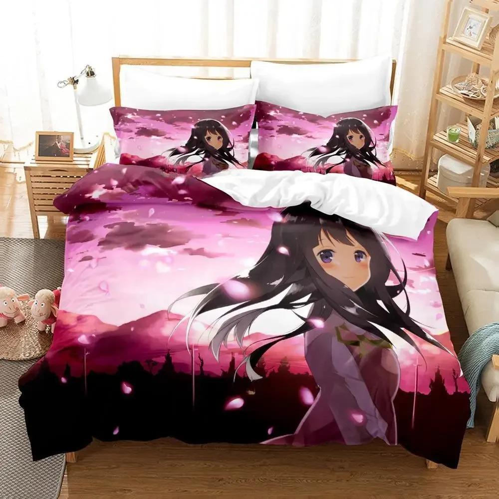 New Hyouka Bedding Set Single Twin Full Queen King Size Bed Set Adult Kid Bedroom Duvet cover Sets 3D Print Anime Bed Sheet Set