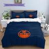 Edmonton Oilers2 Pattern Bedding Quilt Set  Home Decoration  Gift (1 * Duvet Cover + 2 * Pillowcase  Without Core)