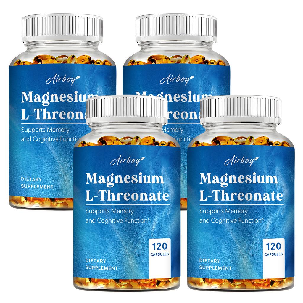 Airboy Magnesium L-Threonate 144mg 120 Capsules - Cognitive Support, Daily Wellness, Mineral Support