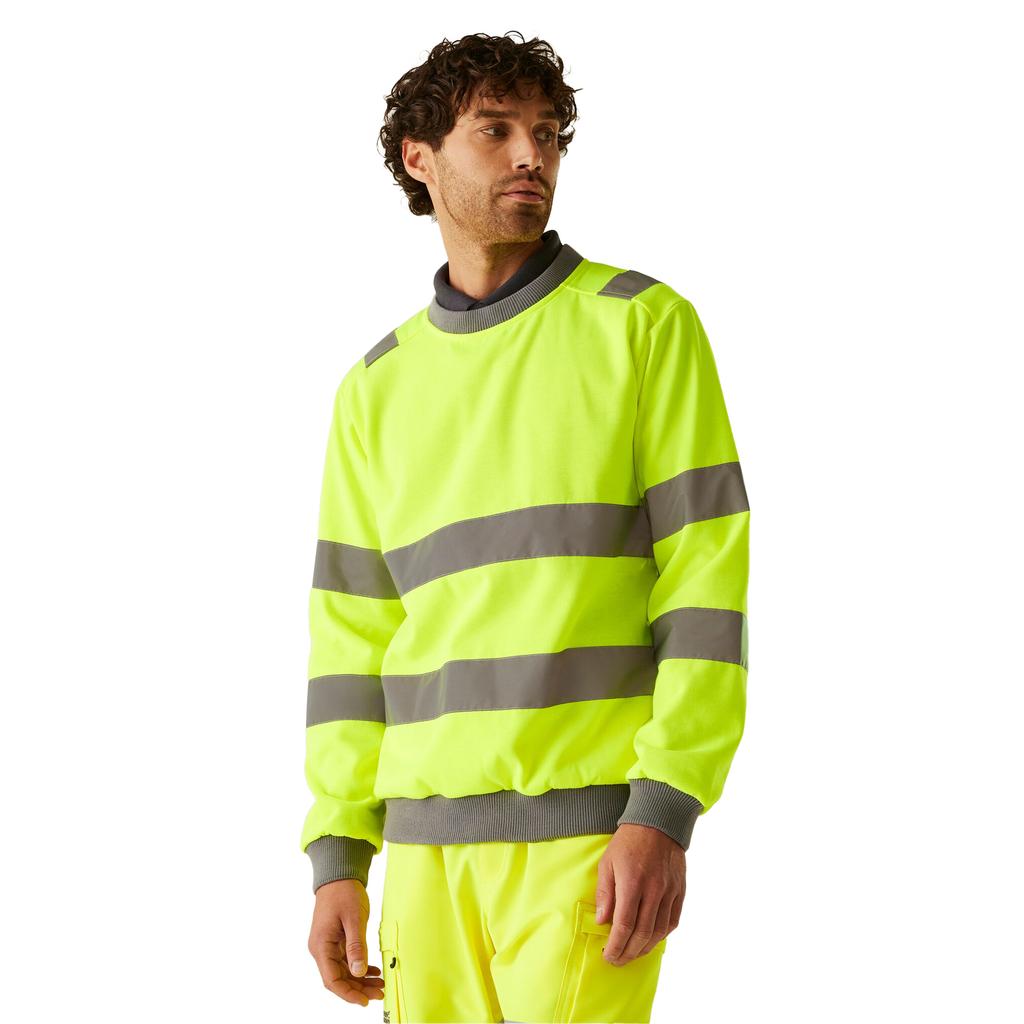 Regatta Professional Mens Pro Contract Hi-Vis Crew Neck Sweatshirt