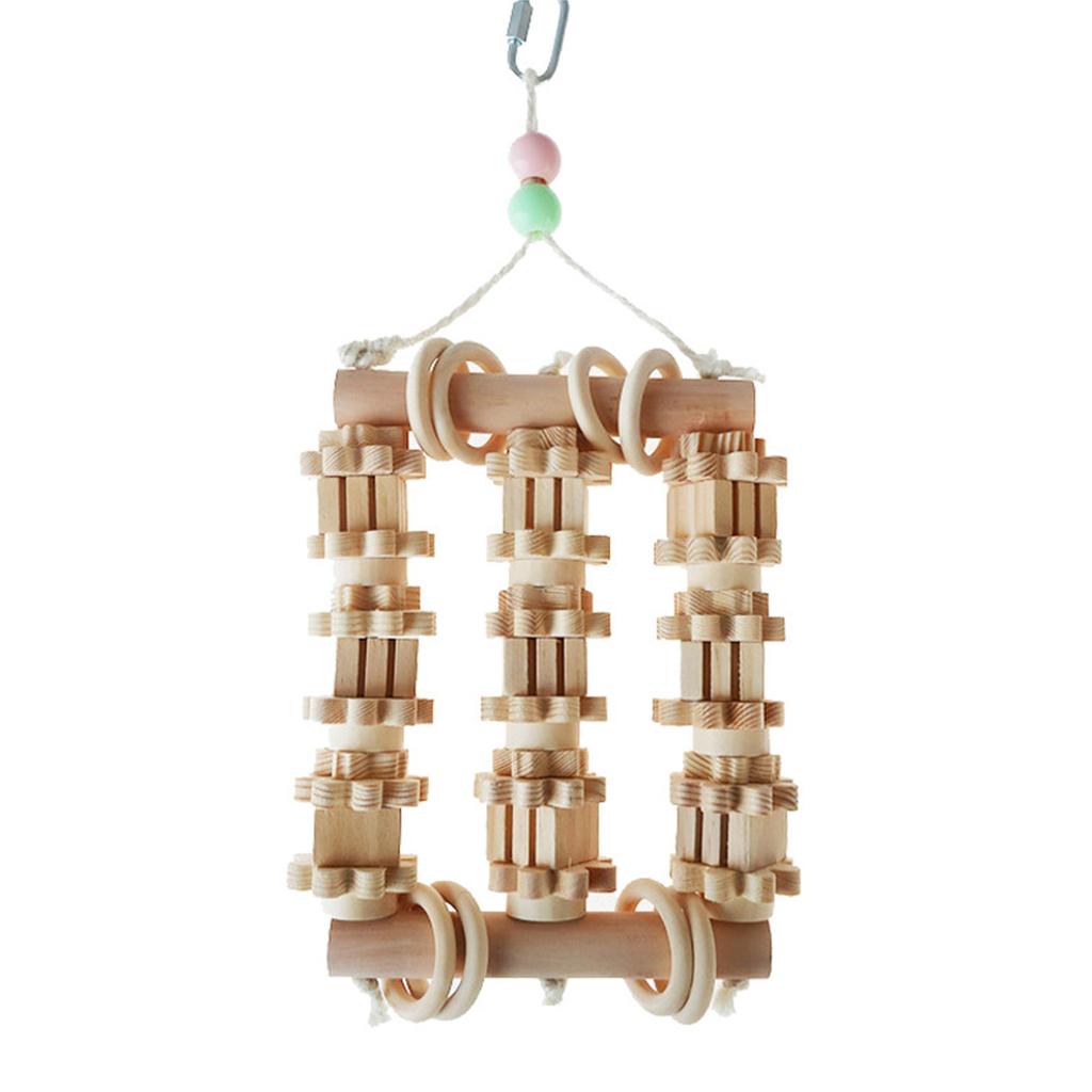 Parrot Toy Wooden Perch Natural Wood Blocks Tearing Toys for Large Medium Birds Macaws for  Parrots African Greys