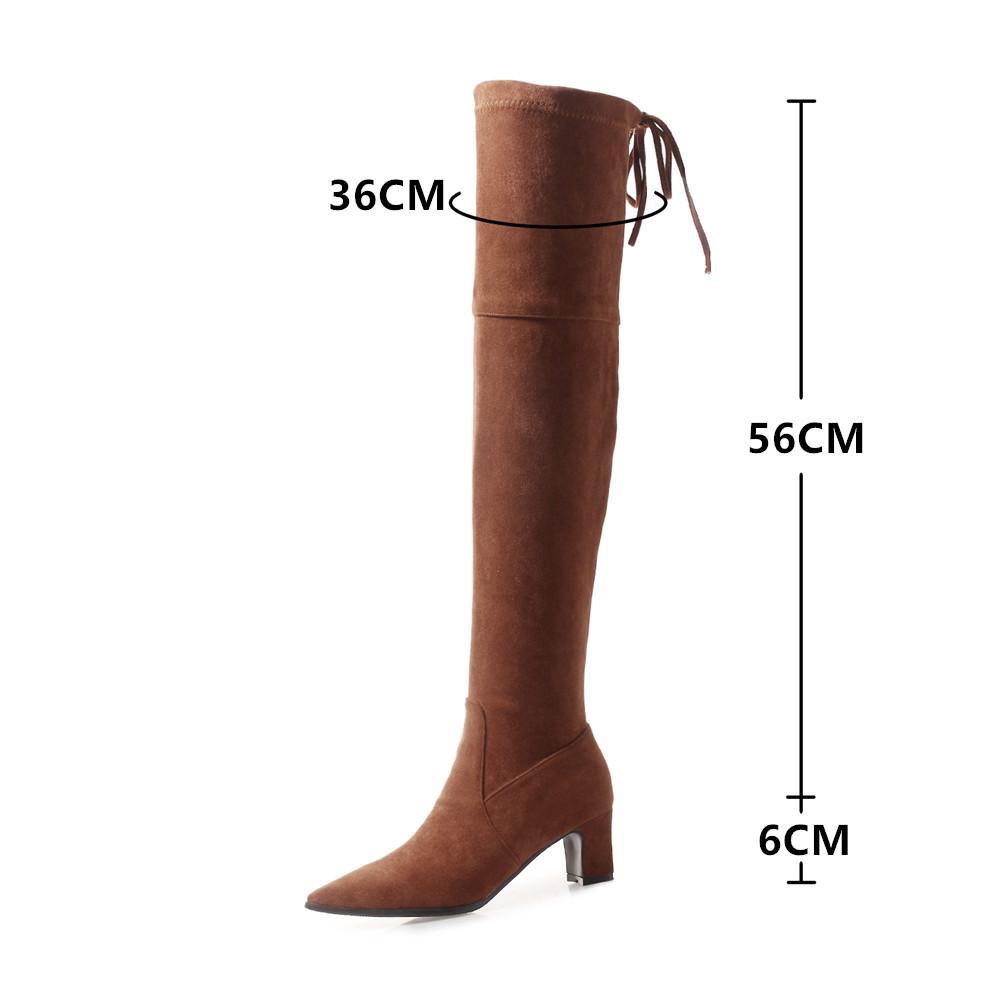 Fashion 2025 Fashion Faux Suede Slim Over the knee Boots Winter Women Boots Sexy Thigh High Boots Female High Heel Shoes Woman 32 33 43