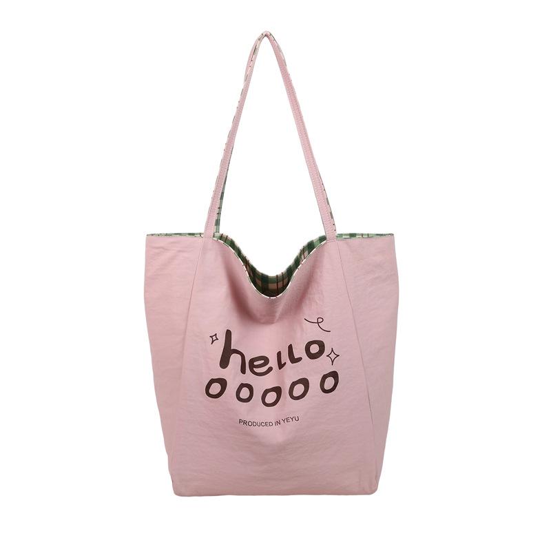 2025 New Large-capacity Canvas Bag Korean Lazy Style Double-sided Tote Bag Women's Fashion Texture Portable Commuter Bag