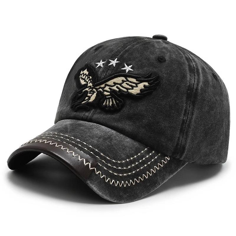 

Eagle Vintage Embroidered Baseball Cap Fashion Sun Protection Duck Hat Tongue чорний