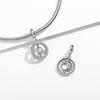 Round Shape Pendant Real 925 Sterling Silver Romantic Ring Charm Beads for Women Charm Bracelet Necklace Jewelry Making Fashion