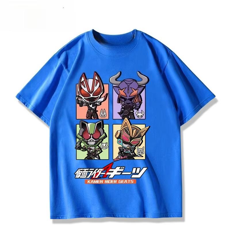 

Kamen Rider Extreme Fox Geats Anime Surrounding Ba Niu Same Short sleeved Tshirt for Men and Women Summer Street Clothing 4XL