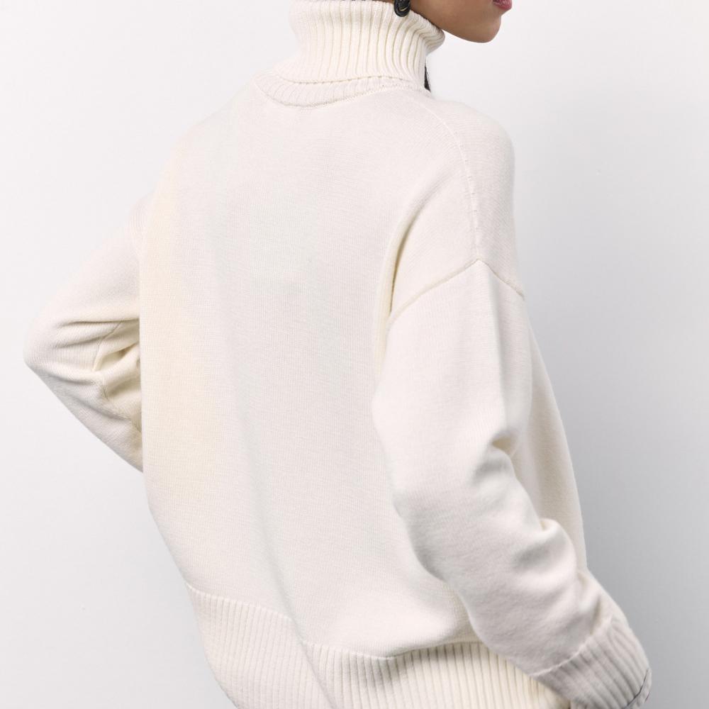 IHUASU Женский модный повседневный однотонный осенне-зимний свитер с длинным рукавом — фото 12