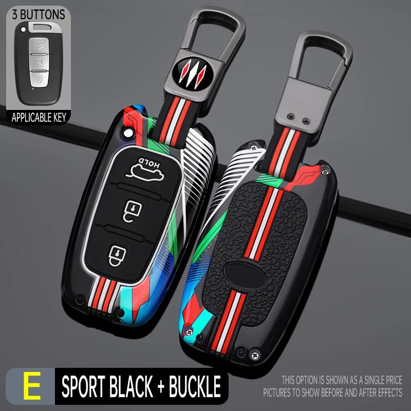 

Interior Mouldings 3 4 Button Zinc Alloy Car Key Case Cover Fob For Hyundai IX35 Elantra Sonata 8 9 For Kia Sportage K5 K2 Soren