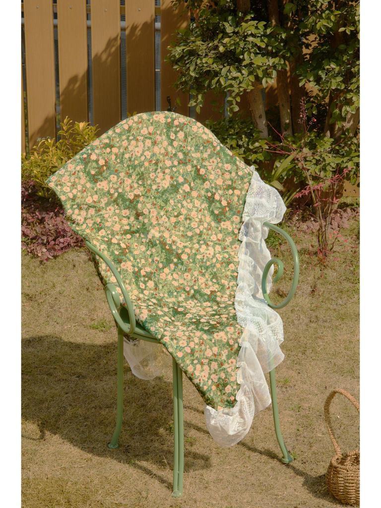 Imanqi Yun Grüne Florale Jacquard-Tischdecke mit Spitzenrüsche - Mehrzweckabdeckung für Outdoor-Camping und Nachttische