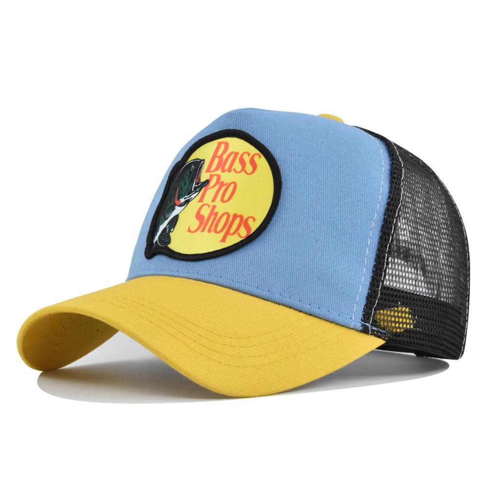 Embroidered Baseball Cap Bass Weaving Label Cap Mesh Cap Bent Brim Sun Hat Summer Hat Sun Hat