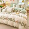Winter Milk Fleece Bedding Four-piece Set Double-sided Fleece Thickened Sheets Quilt Cover Pillowcase